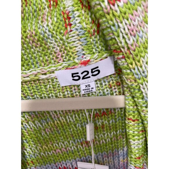 525 Fringe Space Dye Long Colorful Cardigan Color Block Sweater NWT - Picture 6 of 8